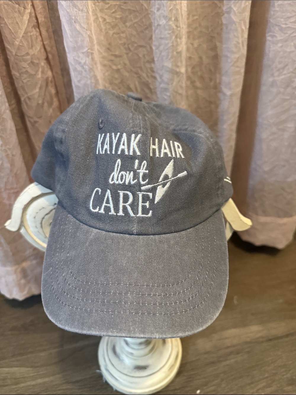 Kayak Hair Don't Care Embroidered Baseball Cap - Gray